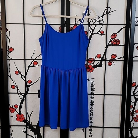 Amanda UpRichard Blue Spaghetti Straps Mini Dress - Picture 2 of 7